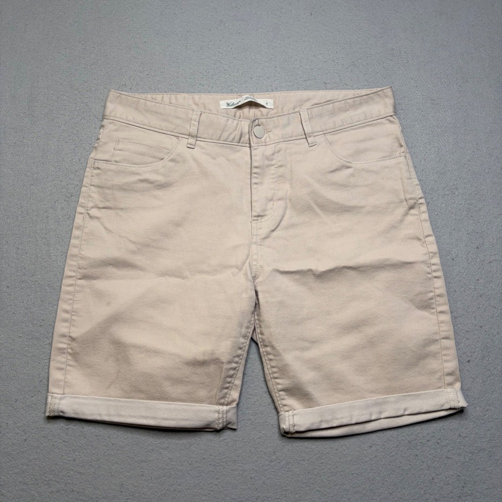 Woolrich‎ Shorts Women 10 Tan Khaki Chino Cuffed Mid Rise 5-Pocket Casual